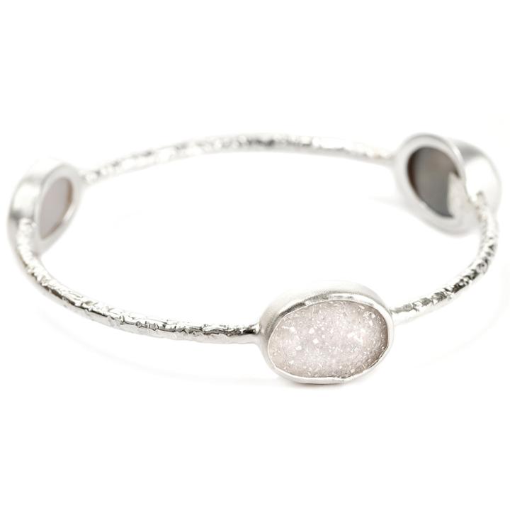 Nina Nguyen Jewelry - Pallas 3 Druzy Silver Bangle
