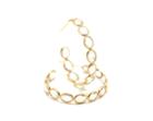 Tresor Collection - Rainbow Moonstone Oval Hoop Earrings In 18k Yellow Gold