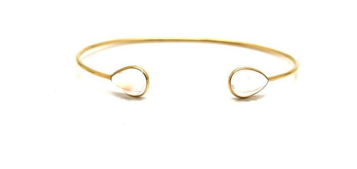 Tresor Collection - Rainbow Moonstone P/s Bangle In 18k Yellow Gold
