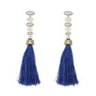 Margaret Elizabeth - Laurel Tassel Earrings Labradorite, Moonstone & Lapis