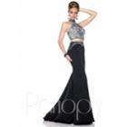 Panoply - Two-piece Embellished Crop Top Mermaid Dress