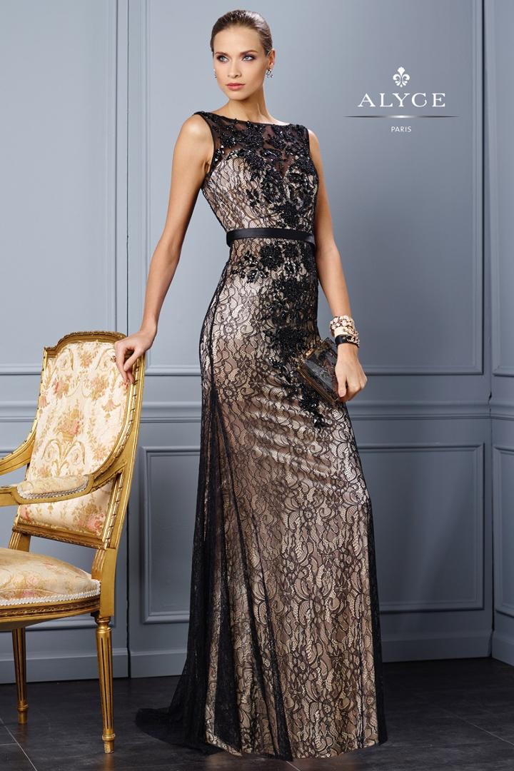Alyce Paris Black Label - 5721 Dress In Black Nude