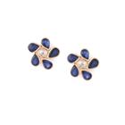 Tresor Collection - Blue Sapphire P/s & Diamond Earring In 18k Yg