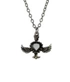 Femme Metale Jewelry - Winged Gem Charm Necklace