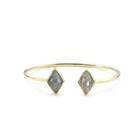 Margaret Elizabeth - Diamond 2 Stone Bangle Labradorite