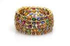 Tresor Collection - Multicolor Stones Bangle In 18k Yellow Gold Style 2