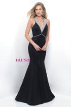 Blush - Tuxedo Accent Halter Trumpet Gown 11298