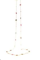 Tresor Collection - Multicolor Tourmaline Long Station Necklace In 18k Yellow Gold Default Title