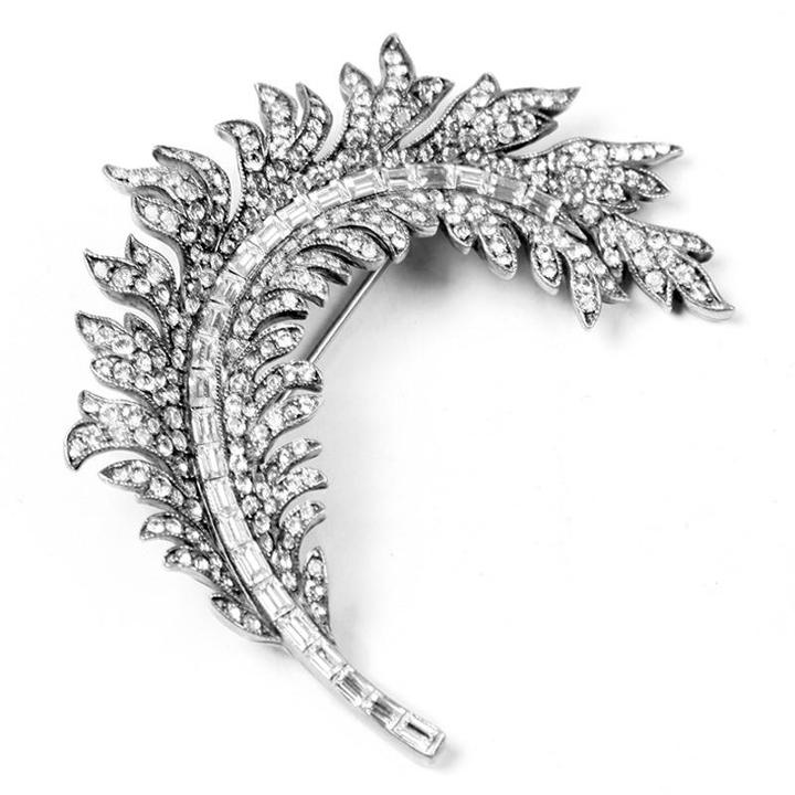 Ben-amun - Crystal Feather Brooch