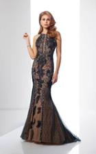 Social Occasions By Mon Cheri - Halter Illusion Panel Mermaid Gown