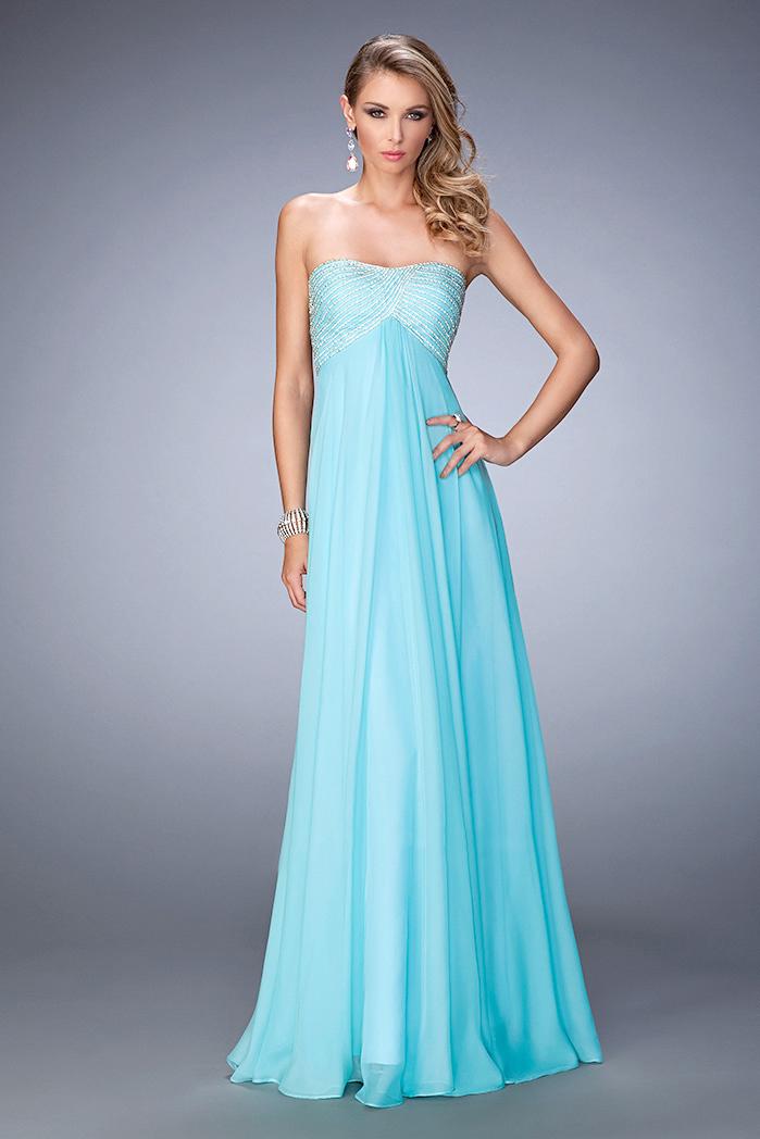 La Femme - 22363 Beaded Detailed Empire Gown
