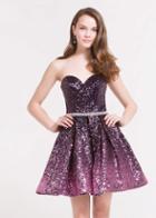 Alyce Paris - 1241 Sequined Strapless Sweetheart A-line Dress