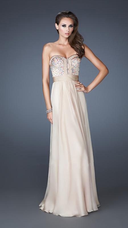 La Femme - Dishy Strapless Long Formal Dress With Embellished Bodice 18588