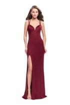 La Femme - 26266 Slim Straps Sweetheart Sheath Gown