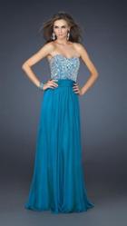 La Femme - Embellished Strapless Sweetheart Dress 17498