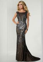 Tiffany Homecoming - 46122 Beaded Illusion Cap Sleeves Evening Gown