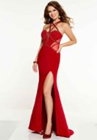 Panoply - 14857 Interweave Strapped Ornate Sheath Gown