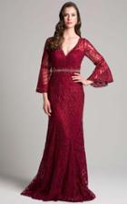 Lara Dresses - 33275 Beaded V-neck Sheath Dress