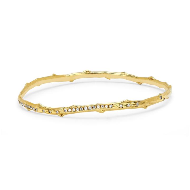 Logan Hollowell - New! Pave Diamond Rose Thorn Bangle