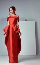 Saiid Kobeisy - 3189 Off-shoulder Peplum Satin Gown