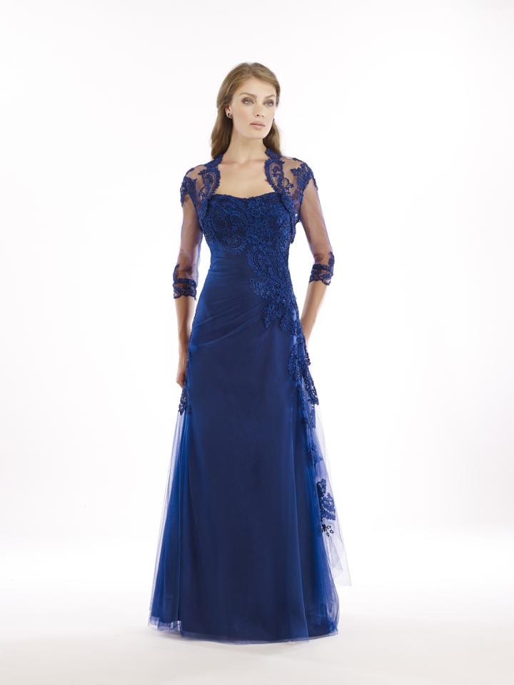 Rina Di Montella - Rd2205 Floral Appliqued Strapless Gown With Bolero