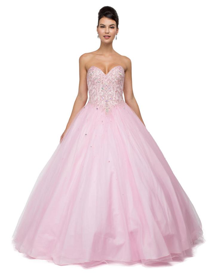 Dancing Queen - Strapless Sweetheart Beaded Gown 1113
