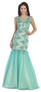 May Queen - Rq7237 Embellished Illusion Bateau Mermaid Dress