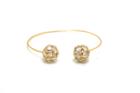 Tresor Collection - Rainbow Moonstone Oregami Ball Bangle In 18k Yellow Gold