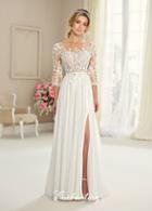 Enchanting By Mon Cheri - 217108 Sheer Lace Chiffon Wedding Gown