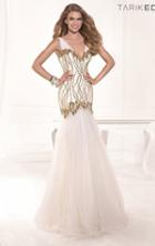 Tarik Ediz - Sequined V-neck Gown 92382