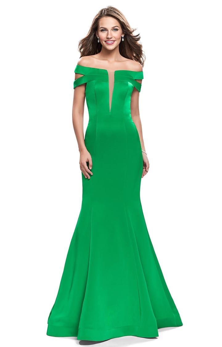 La Femme - 25903 Deep V-neck Mermaid Dress