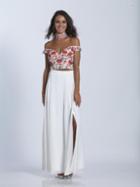 Dave & Johnny - 3480 Floral Applique Two Piece A-line Dress