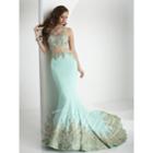 Tiffany Designs - Enchanting Jewel Illusion Trumpet Long Evening Gown 16160