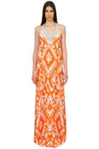 Caffe Swimwear - Halter Crossing String Long Dress In Orange