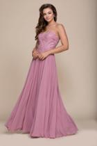 Nox Anabel - B045 Strapless Beaded Chiffon A-line Dress