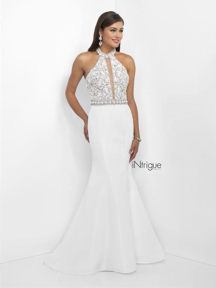 Intrigue - Beaded High Neckline Mermaid Dress 135
