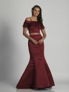 Dave & Johnny - A6146 Two Piece Folded Lace Off Shoulder Evening Gown