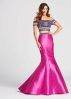 Ellie Wilde - Ew118038 Embroidered Off Shoulder Two-piece Gown