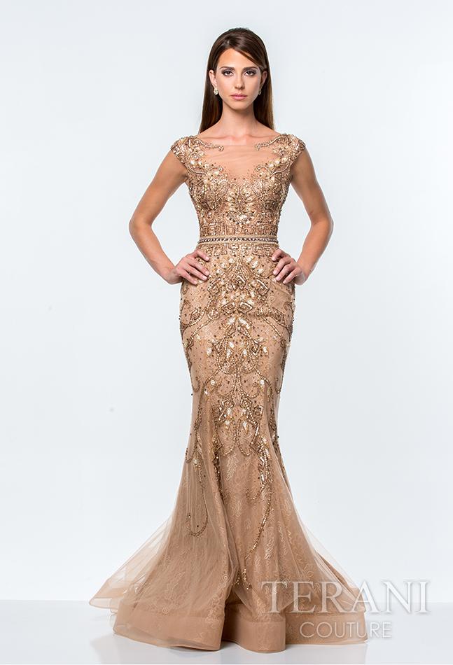 Terani Evening - Embellished Scoop Neck Mermaid Gown 151gl0425b