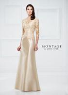 Montage By Mon Cheri - 217955 Floral Lace Mikado Evening Gown