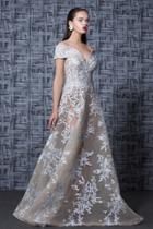 Mnm Couture - K3583 Embroidered Off-shoulder A-line Gown