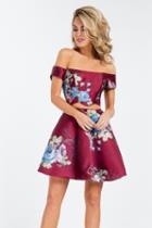 Rachel Allan Short - 4486 Two-piece Floral Off Shoulder Dress