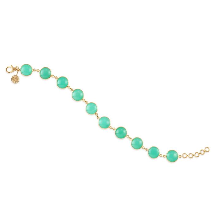 Tresor Collection - Chrysoprase Smooth Round Bracelet In 18k Yellow Gold
