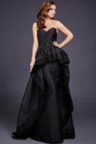 Jovani - Sleek Sweetheart A-line Gown With Ruffled Overskirt 37875
