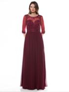 Glow By Colors - G330sl Sequined Illusion Bateau A Line Gown
