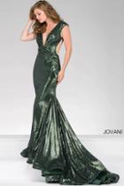 Jovani - Sequined Fitted Prom Dress 56969
