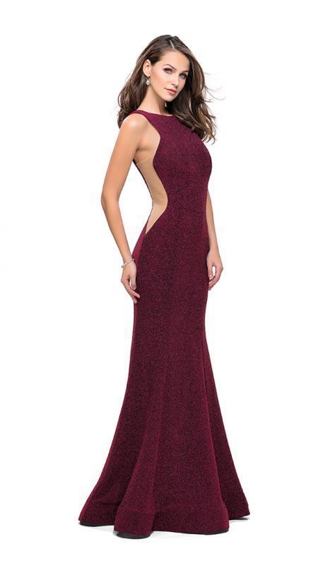 La Femme - 25421 Sleeveless Illusion Cutout Jersey Mermaid Gown