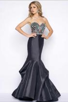 Cassandra Stone - Satin Mermaid Gown With Beaded Bodice 65915a