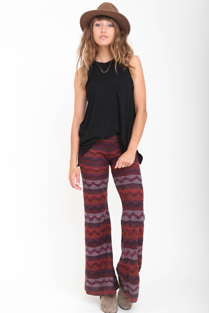 Goddis - Dallas Knit Pant In Firebrick