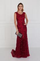 Elizabeth K - Gl1529 Scoop Appliqued Evening Dress